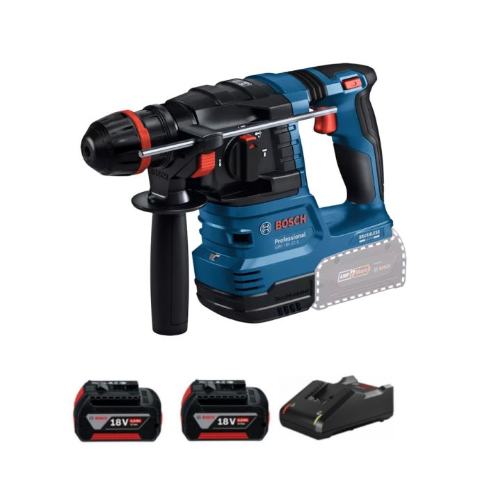 【2025年新品】BOSCH 博世 無碳刷吸塵油壓鑽 GBH 18V-22 X (One-Chuck 通用夾頭版本) (4.0ah雙電套裝)