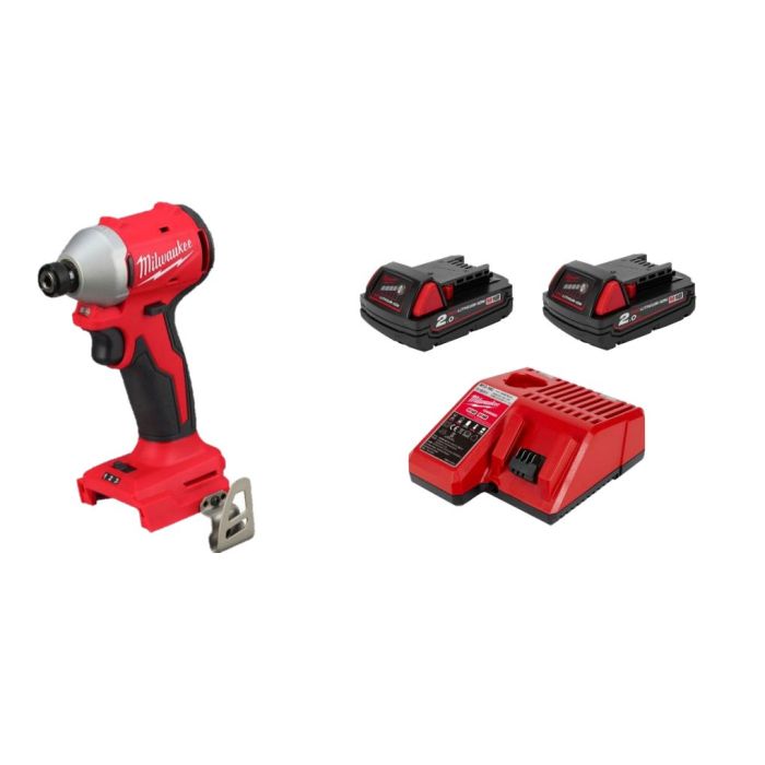 【Red Start 送機優惠】Milwaukee 美沃奇 M18 無碳刷衝擊批 BLIDR-0C (雙電套裝)