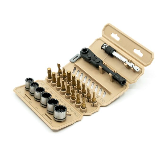 Arsenal 愛森諾 24PC 1/4" Dr Tool Pad 攜帶式工具組 (軍綠色/沙漠色)