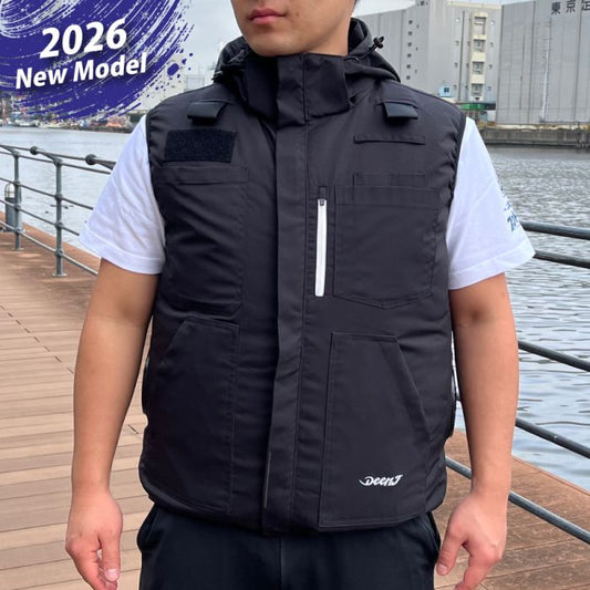 【預購優惠-2026年最新款式】DEEN 充電式35V高風量風扇工作服 (黑色/藍色背心)