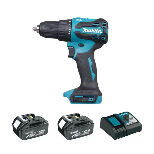 Makita 牧田 DHP490RTJ 18v 充電式衝擊電鑽 (連5.0Ah電池x2及快速充電器套裝)