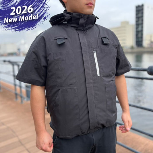 【預購優惠-2026年最新款式】DEEN 充電式35V高風量風扇工作服 (黑色短袖)  DNJAC35V18X7SHSBK