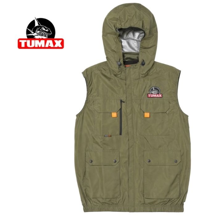 TUMAX - 2026 28V 機能款 背心風扇衣 (軍綠色) 套裝