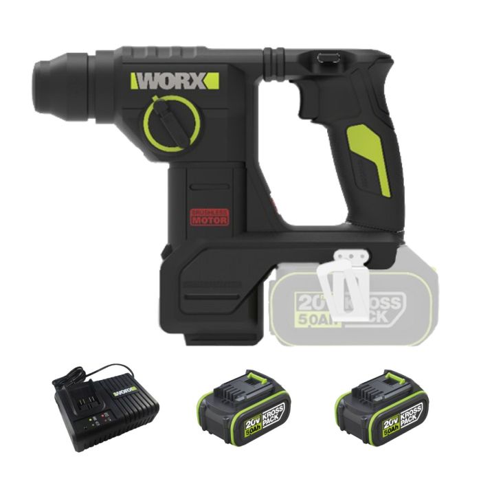 WORX 威克士 20V 18mm 兩用油壓鑽 WU384.2 (5.0Ah雙電套裝) (可優惠加配集塵盒)